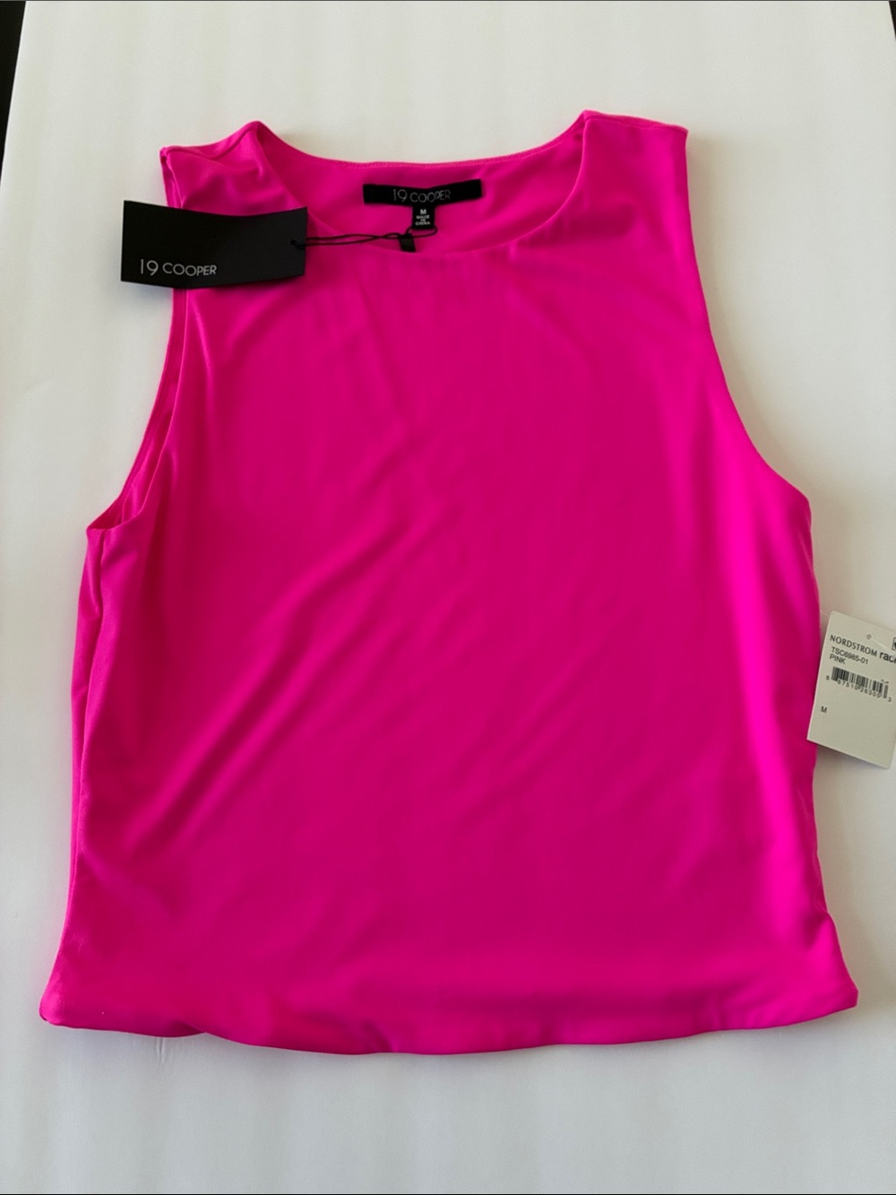 19 Cooper Bright Pink Sleeveless Tank Top- Med